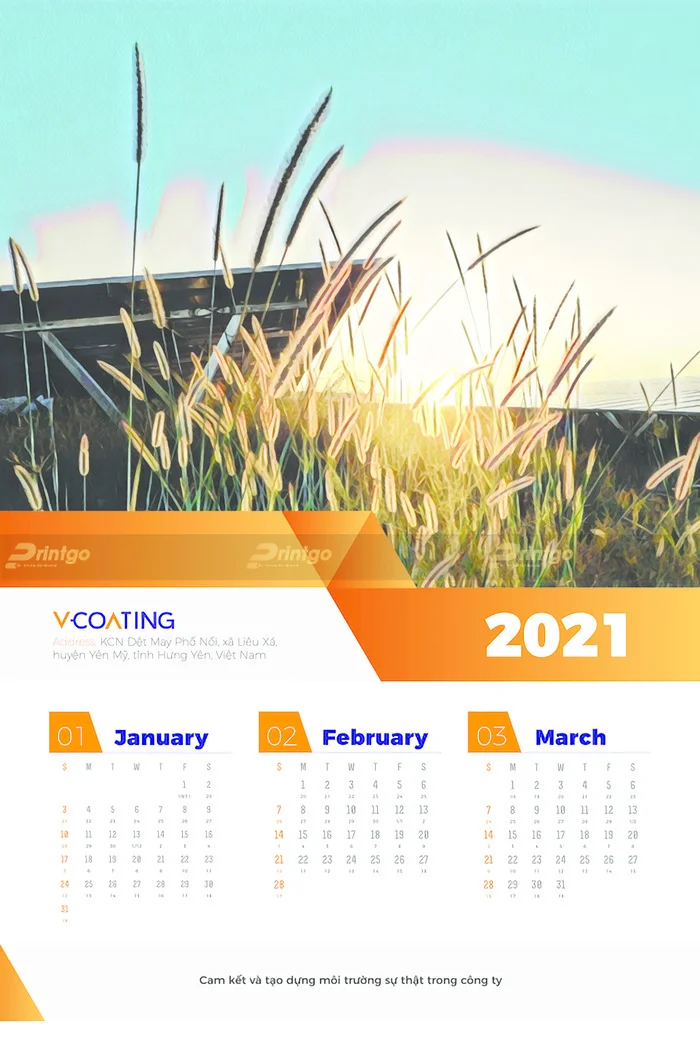 Printgo x V-COATING: Bộ lịch để bàn và lịch treo tường ấn tượng cho ngành công nghiệp