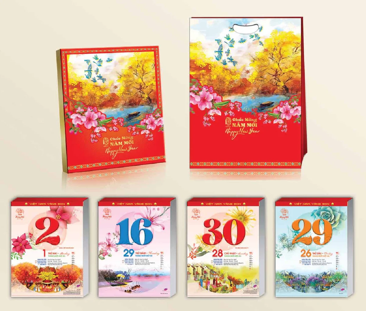 Mẫu lịch bloc ấn tượng nhất năm Nhâm dần 2022