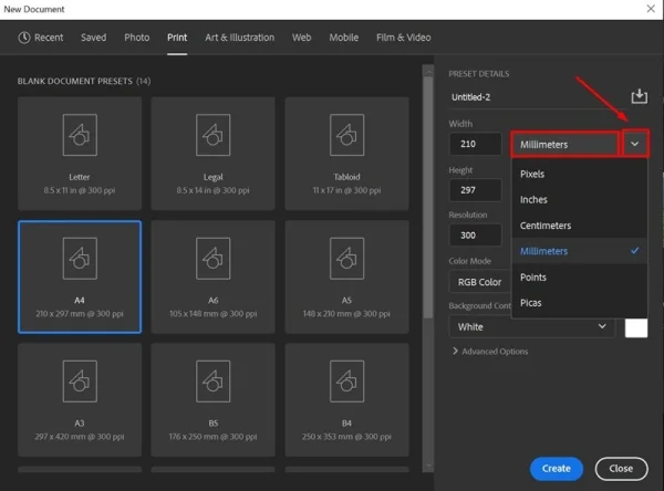 Hướng dẫn chi tiết cách tạo khổ giấy A4 trong photoshop
