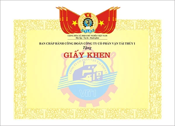 Những mẫu giấy khen công đoàn corel đẹp, ấn tượng