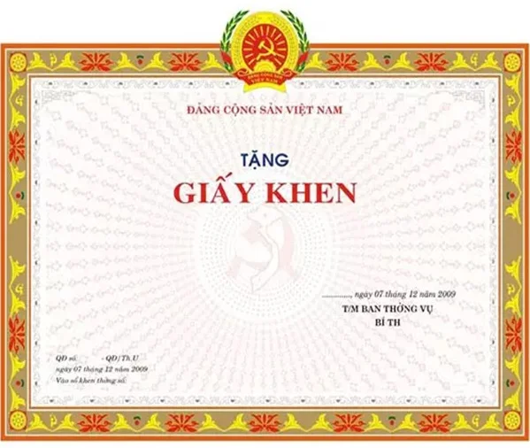 Những mẫu giấy khen công đoàn corel đẹp, ấn tượng