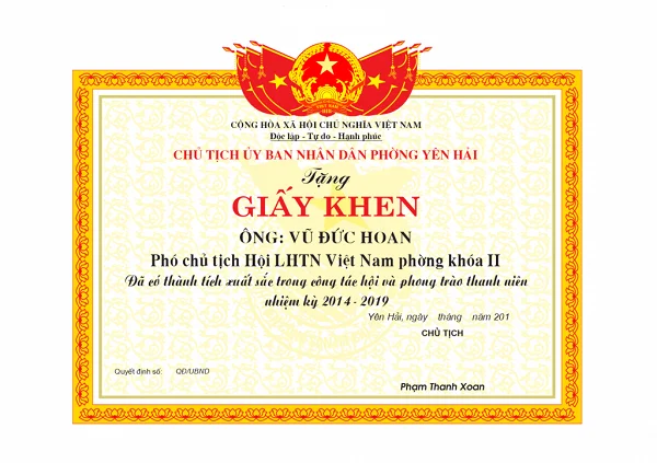 Tổng hợp mẫu giấy khen công đoàn file word đẹp