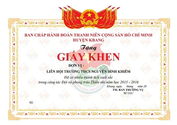 Tổng hợp mẫu giấy khen công đoàn file word đẹp