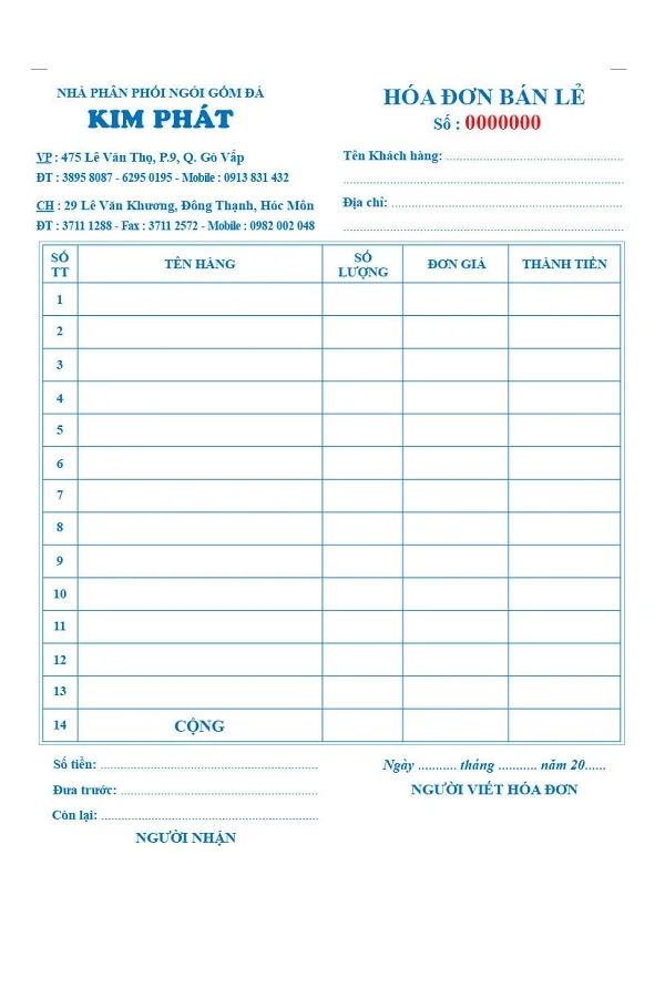 Download 10+ mẫu hóa đơn bán lẻ A5 chuẩn và đẹp nhất