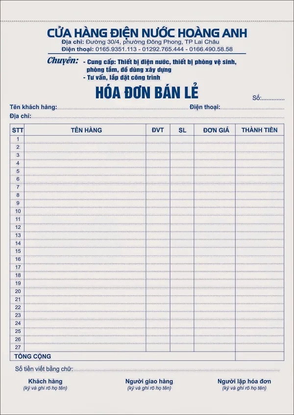 Download 10+ mẫu hóa đơn bán lẻ A5 chuẩn và đẹp nhất