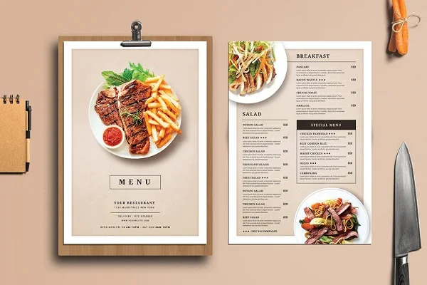 kinh nghiệm in menu nhà hàng