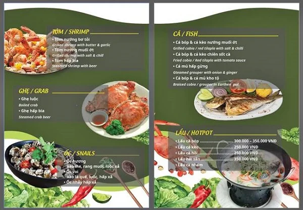 Gợi ý mẫu menu nhà hàng đẹp