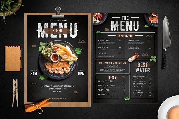 mẫu menu nhà hàng thu hút khách
