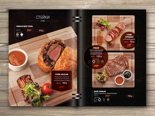 mẫu menu nhà hàng thu hút khách