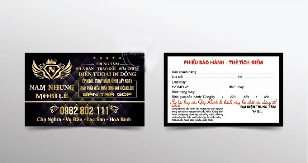 Mẫu phiếu bảo hành điện thoại đẹp