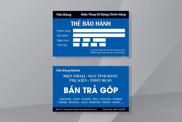 Mẫu phiếu bảo hành điện thoại đẹp