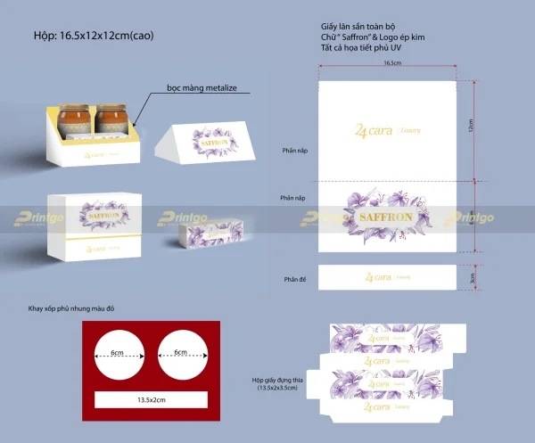 Printgo và 24 Cara: Thiết kế và in ấn hộp đựng Saffron theo xu hướng tối giản, tinh tế