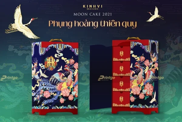 Printgo và Kinh Vĩ Brasserie: In hộp bánh trung thu Phụng Hoàng thiên quy với quy cách độc đáo