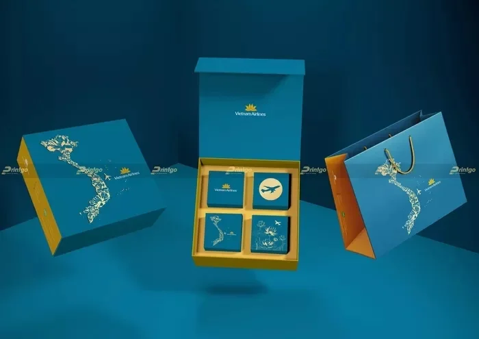 Thiết kế và in ấn hộp bánh trung thu cho Hãng hàng không Việt Nam Airlines (Printgo và NCS)