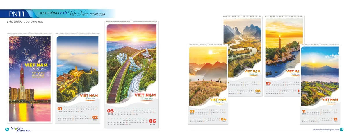 Cập nhật các mẫu lịch tết Xuân Phương Nam 2022 mới nhất