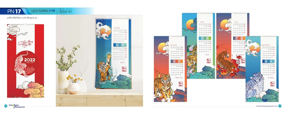 Cập nhật các mẫu lịch tết Xuân Phương Nam 2022 mới nhất