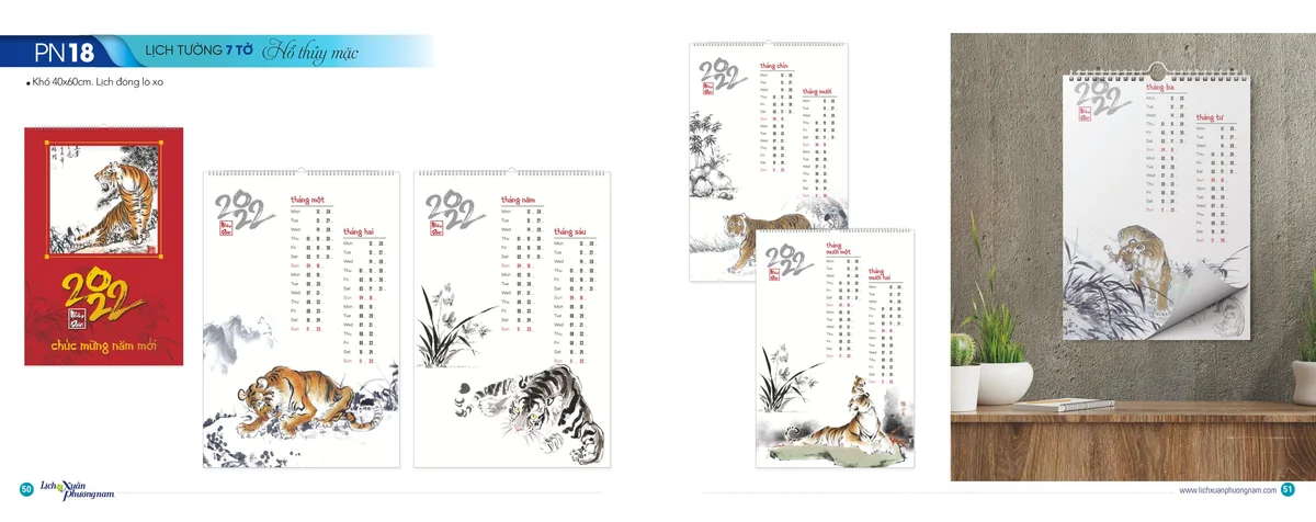 Cập nhật các mẫu lịch tết Xuân Phương Nam 2022 mới nhất