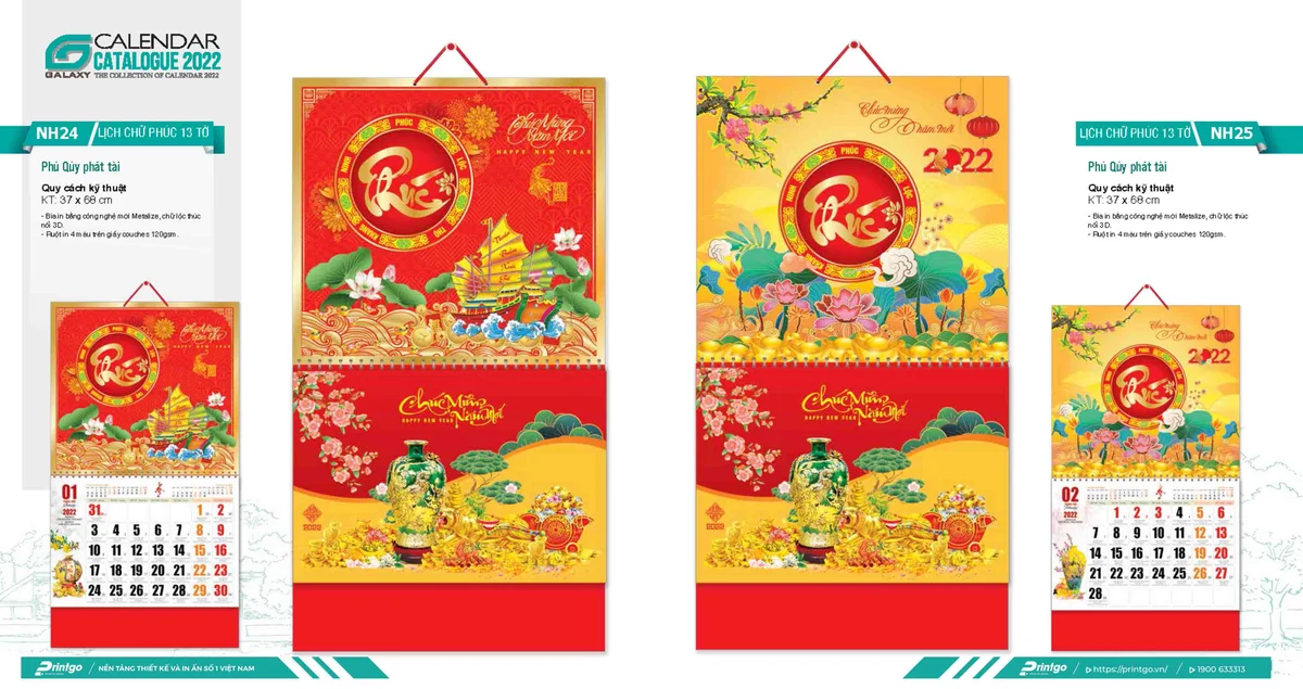 Dịch vụ in lịch Tết Ngân Hà năm 2025 uy tín, chất lượng cao, giá rẻ