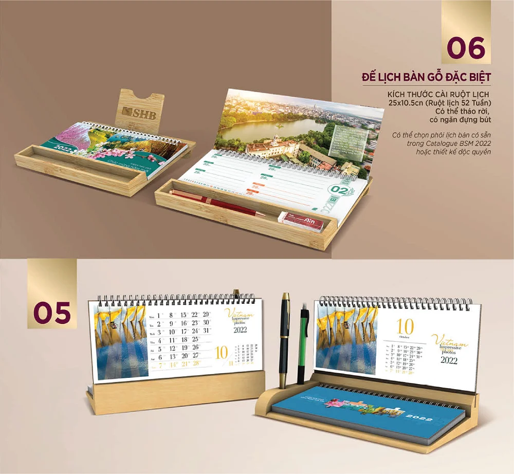 Lịch Bàn gỗ đặc biệt