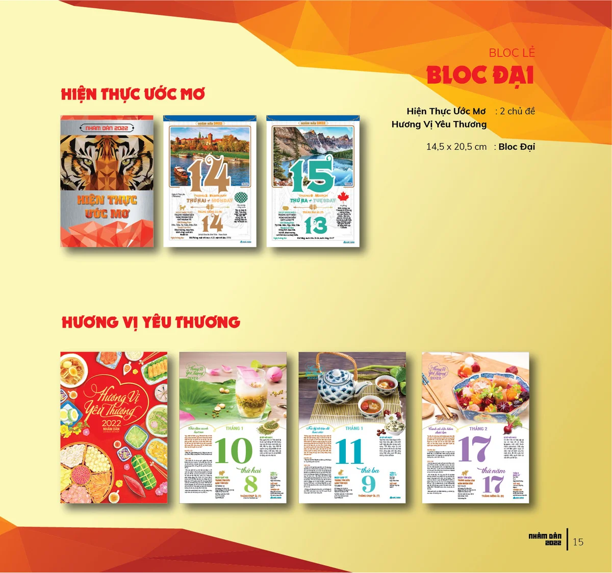 Lịch bloc chủ đề "Hương Vị Yêu Thương"