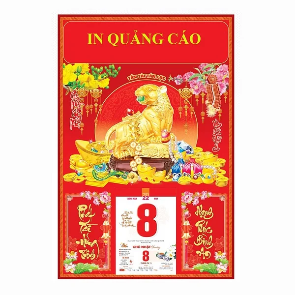 Thiết kế bìa lịch bằng việc sử dụng những câu chúc hay