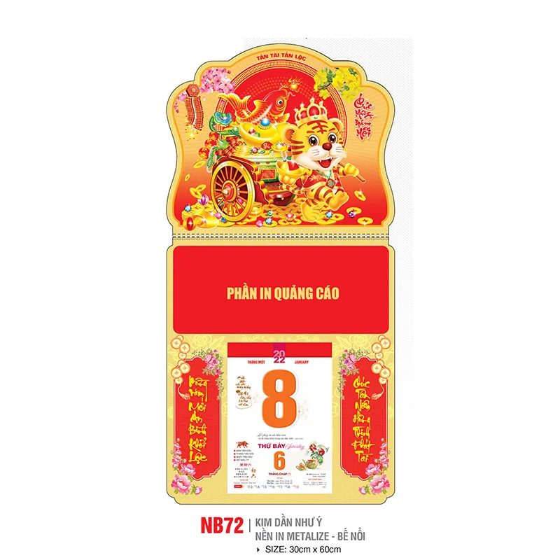 các mẫu in lịch lò xo giữa mini 2022 đẹp
