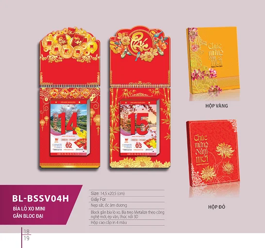 các mẫu in lịch lò xo giữa mini 2022 đẹp