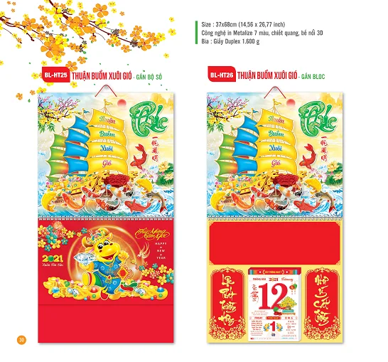 các mẫu in lịch lò xo giữa mini 2022 đẹp
