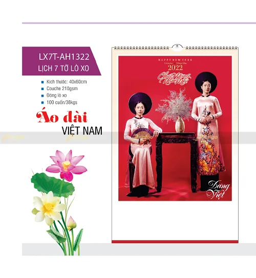 In lịch lò xo treo tường giá rẻ, giao hàng nhanh
