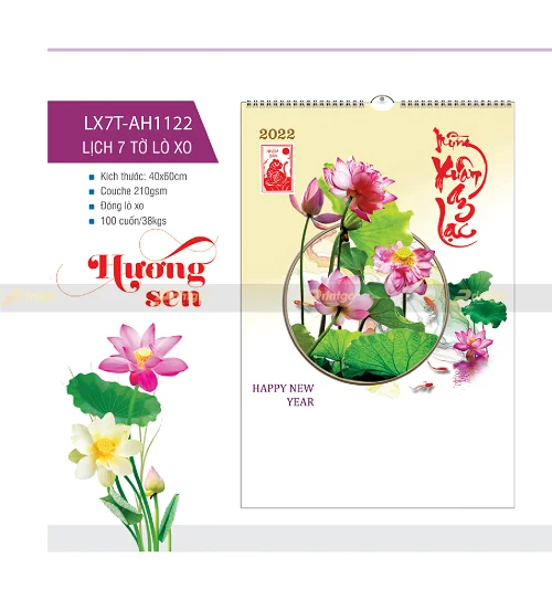 Tham khảo các mẫu lịch lò xo treo tường 2022 thiết kế đẹp mắt