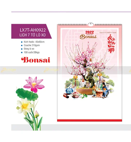 Lịch tết chủ đề hoa cỏ mùa xuân