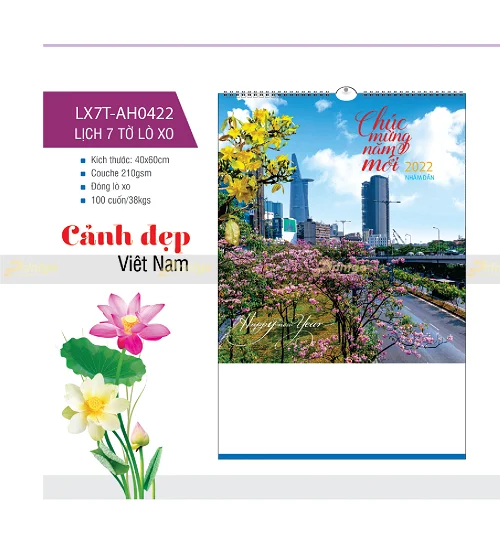 Tham khảo các mẫu lịch lò xo treo tường 2022 thiết kế đẹp mắt