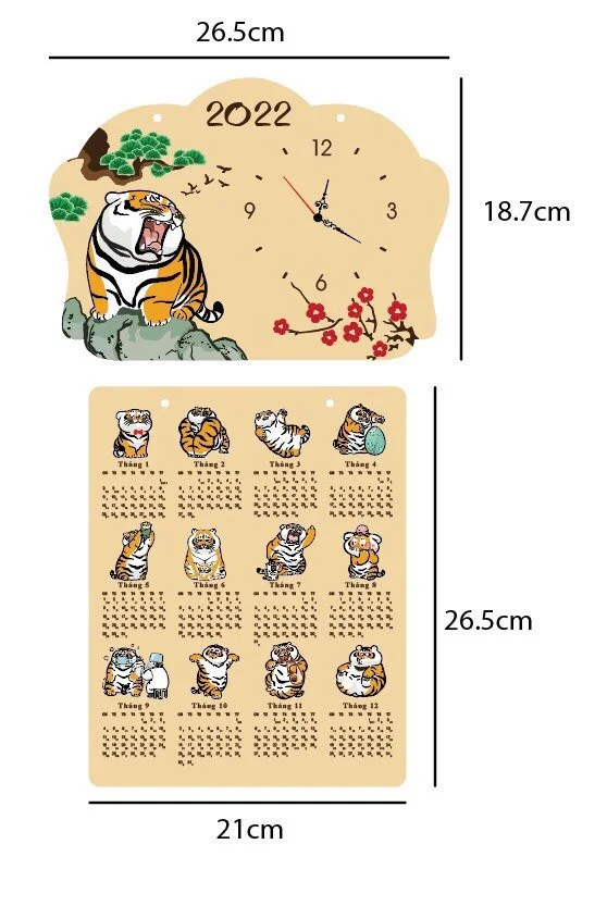 Mẫu lịch gỗ treo tường