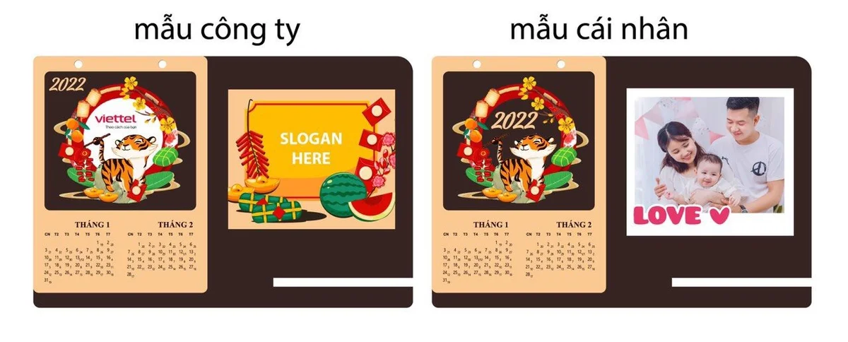 Mẫu lịch gỗ để bàn
