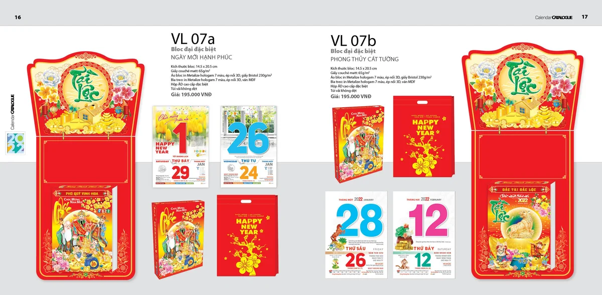 các mẫu lịch tết Văn Lang 2022 mới nhất hiện nay