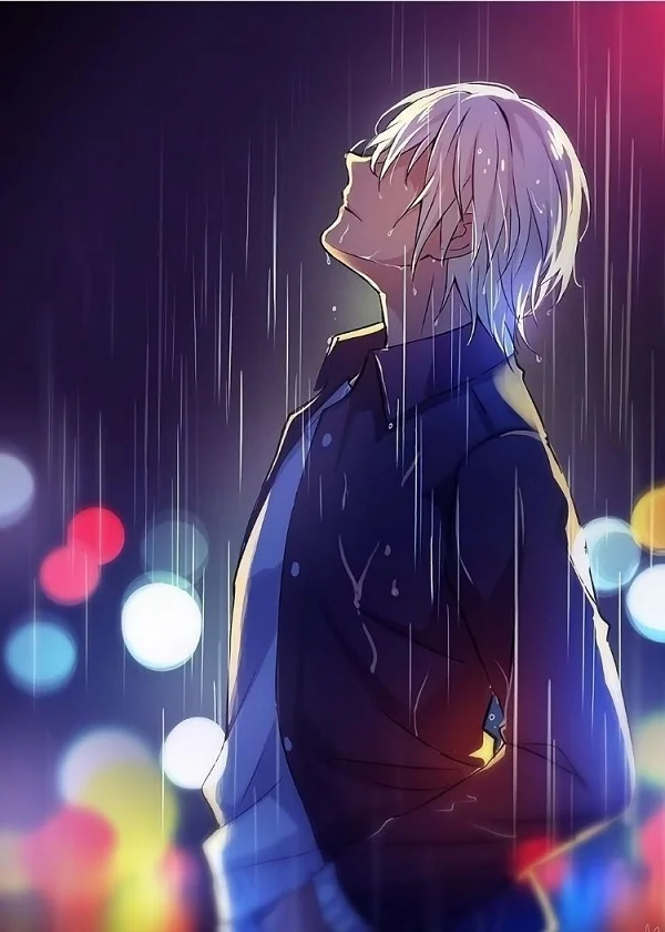 Màu sắc của ánh đèn đường khắc họa rõ nét về hình ảnh anime nam buồn nhất