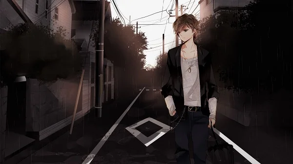 Ảnh anime cô đơn trong chiều hoàng hôn
