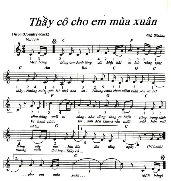 Bài hát Thầy cô cho em mùa xuân