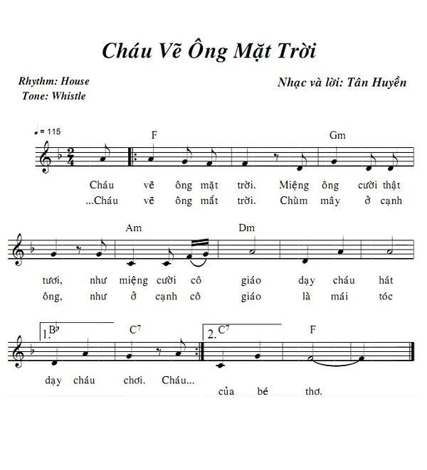 Bài hát Cháu vẽ ông mặt trời cho trẻ mầm non