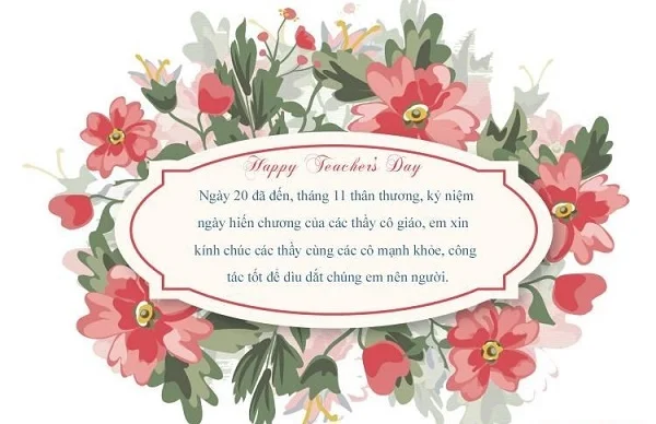 Thiệp chúc mừng 20/11 được thiết kế kèm những lời chúc ý nghĩa