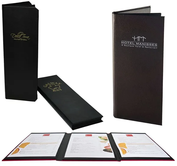 Mẫu thiết kế sổ menu bìa da cho khách sạn