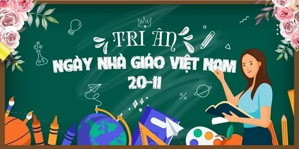 Băng rôn với khẩu hiệu ngày Nhà giáo Việt Nam 20/11