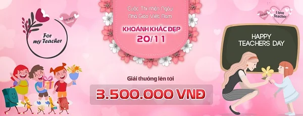 Băng rôn giải thưởng cho ngày 20/11