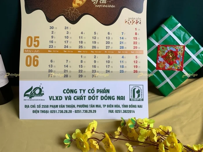 VLXD & Chất đốt Đồng Nai và Printgo: Thiết kế và in ấn bộ lịch tết chào xuân 2022 mang nhiều dấu ấn
