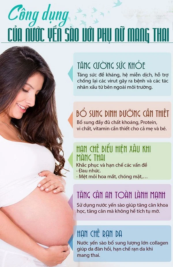 Tác dụng của yến sào với bà bầu 