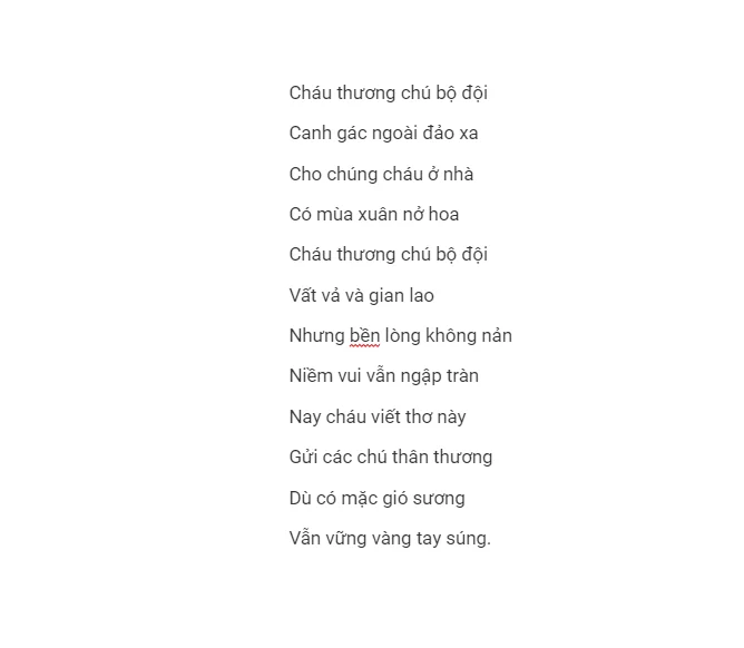 Bài thơ 1: Chú bộ đội
