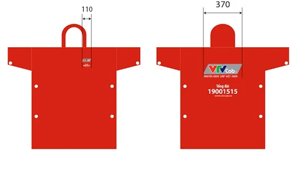 Kích cỡ logo áo mưa
