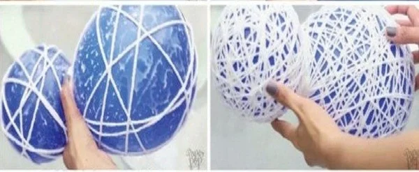 làm người tuyết từ len, sợi dù