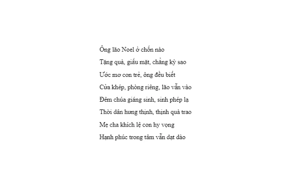 Những câu thơ hay về Noel