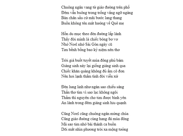Thơ Noel buồn